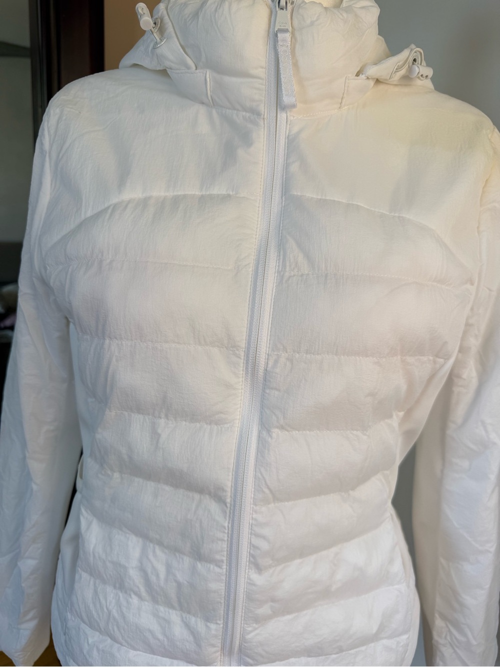 Calvin Klein White Quilted Hooded Puffer Jacket